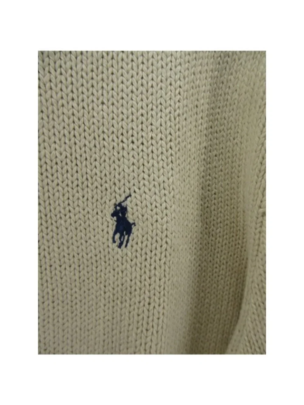 Polo Ralph Lauren Sweater 2XB Big Cream 1/4 Zip Pullover Chunky Knit